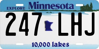 MN license plate 247LHJ