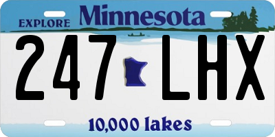 MN license plate 247LHX