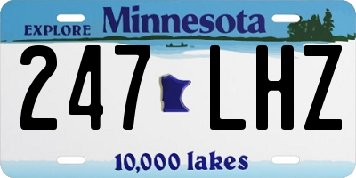 MN license plate 247LHZ