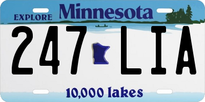 MN license plate 247LIA