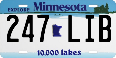 MN license plate 247LIB