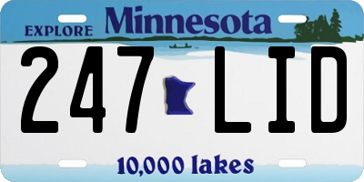 MN license plate 247LID