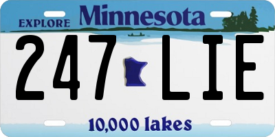 MN license plate 247LIE