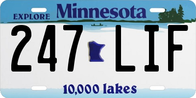 MN license plate 247LIF
