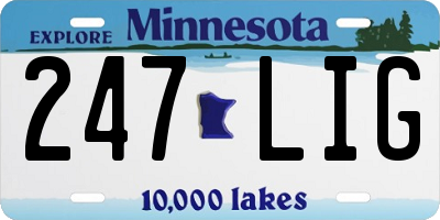 MN license plate 247LIG