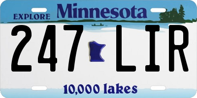 MN license plate 247LIR