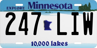 MN license plate 247LIW