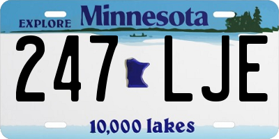 MN license plate 247LJE