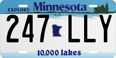 MN license plate 247LLY