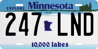 MN license plate 247LND