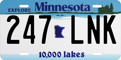 MN license plate 247LNK