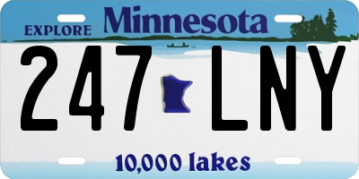 MN license plate 247LNY