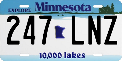 MN license plate 247LNZ