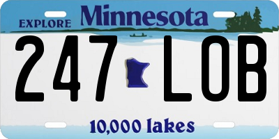 MN license plate 247LOB