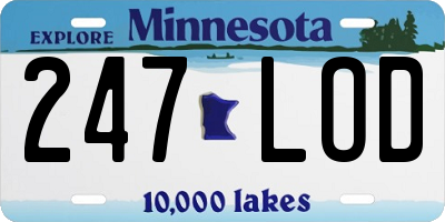 MN license plate 247LOD