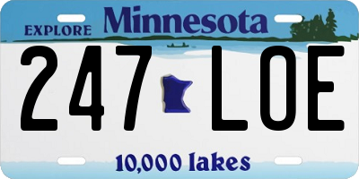 MN license plate 247LOE
