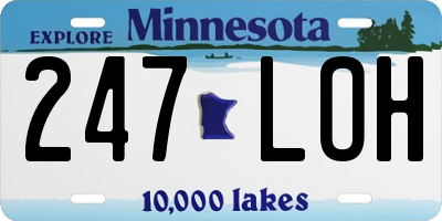 MN license plate 247LOH