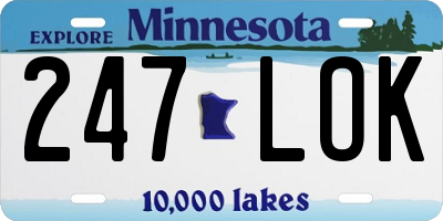 MN license plate 247LOK