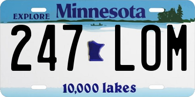 MN license plate 247LOM