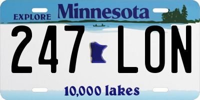 MN license plate 247LON