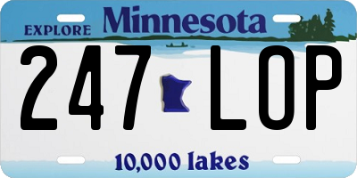 MN license plate 247LOP