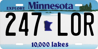 MN license plate 247LOR