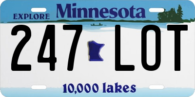 MN license plate 247LOT