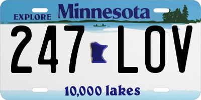 MN license plate 247LOV