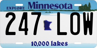 MN license plate 247LOW