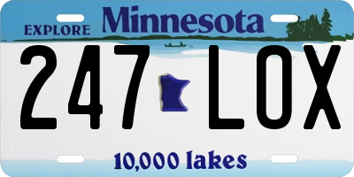 MN license plate 247LOX