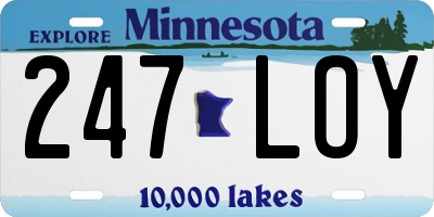 MN license plate 247LOY