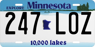 MN license plate 247LOZ