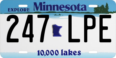MN license plate 247LPE