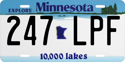MN license plate 247LPF
