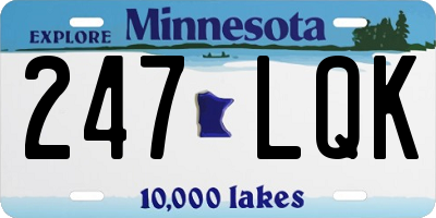 MN license plate 247LQK