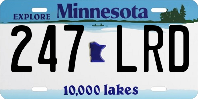 MN license plate 247LRD