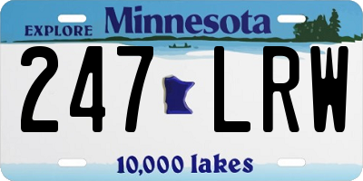 MN license plate 247LRW