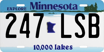 MN license plate 247LSB