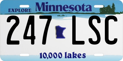 MN license plate 247LSC