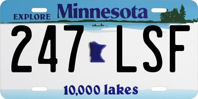 MN license plate 247LSF