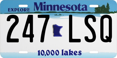 MN license plate 247LSQ