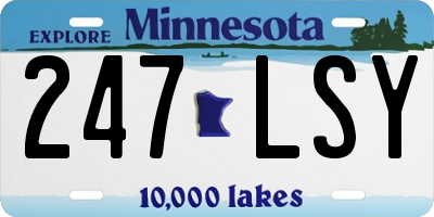 MN license plate 247LSY