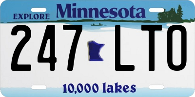 MN license plate 247LTO