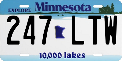 MN license plate 247LTW