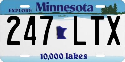 MN license plate 247LTX