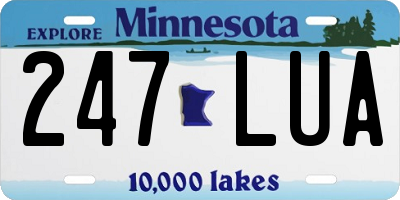 MN license plate 247LUA