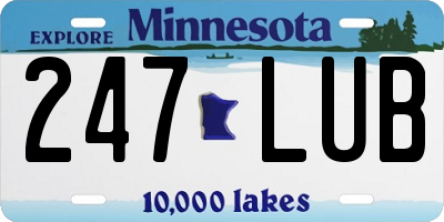 MN license plate 247LUB