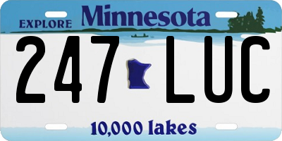 MN license plate 247LUC