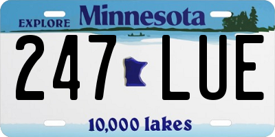 MN license plate 247LUE