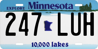 MN license plate 247LUH